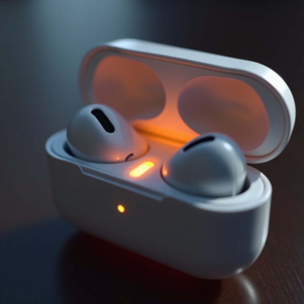 turuncu yanıp sönen ışık AirPods