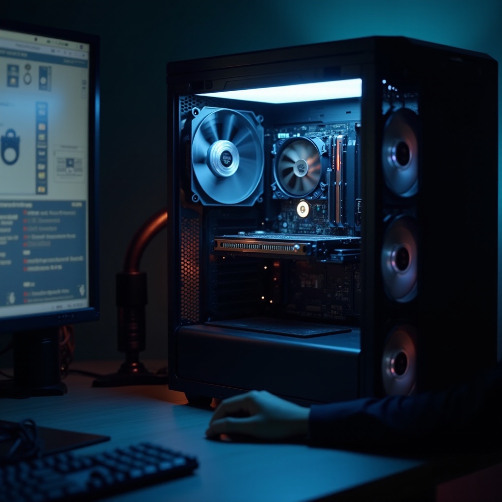 GPU 팬은 회전하지만 화면이 없음