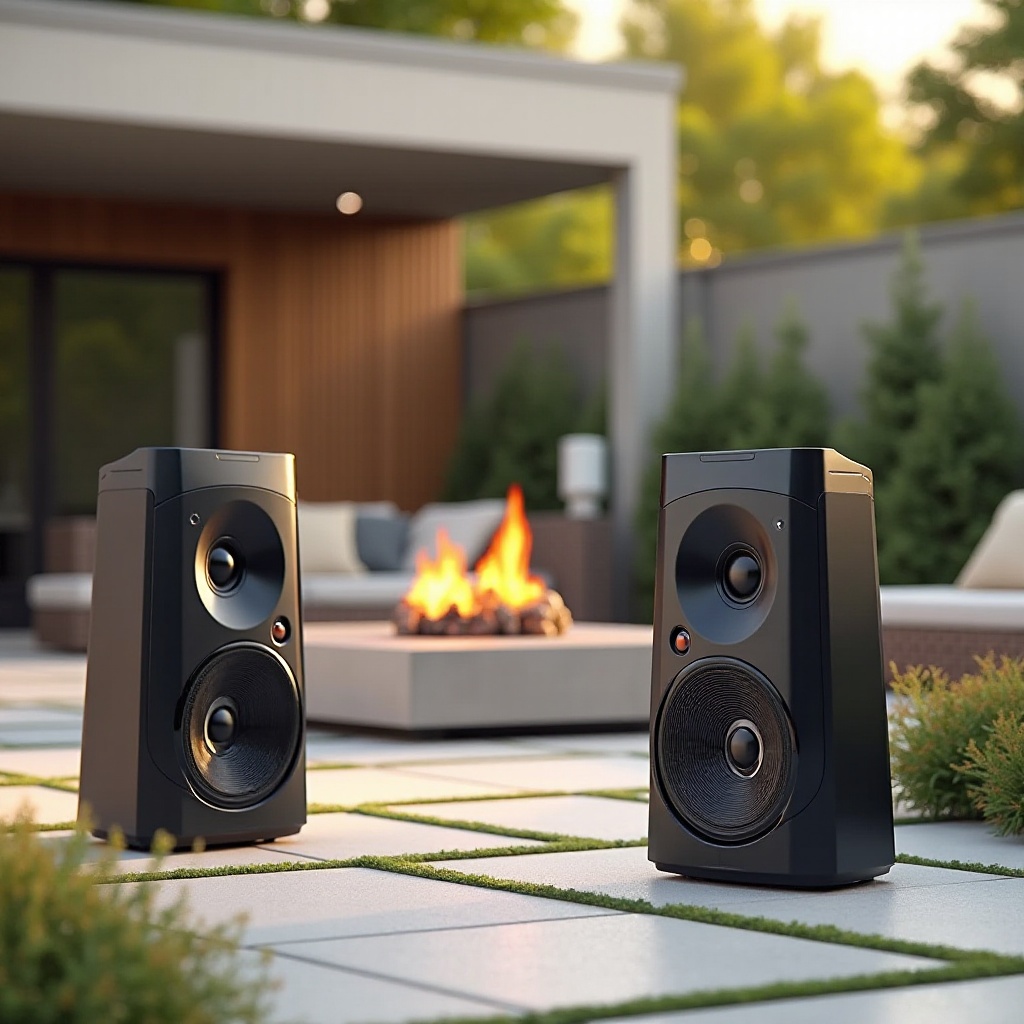 speaker luar ruangan JBL dengan amplifier