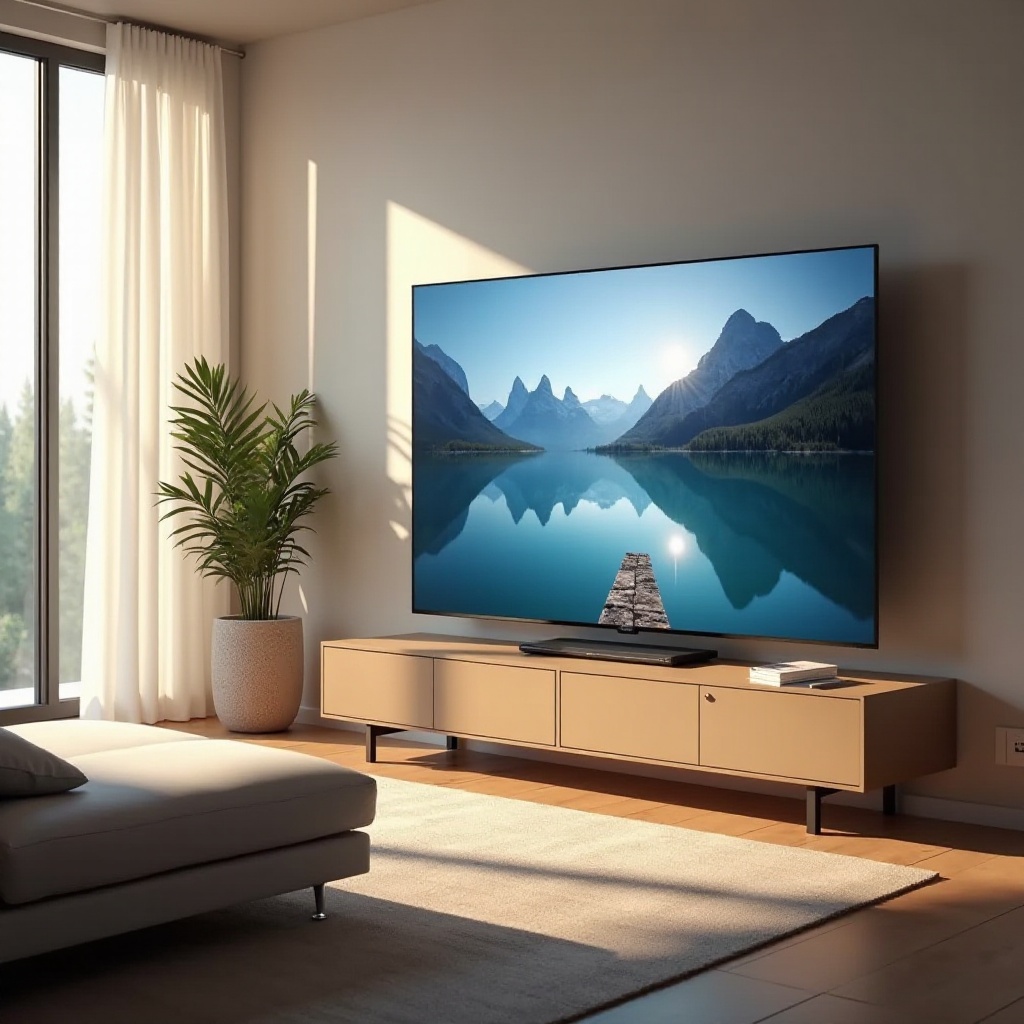 32인치 온 TV가 사진 모드에서 멈춤