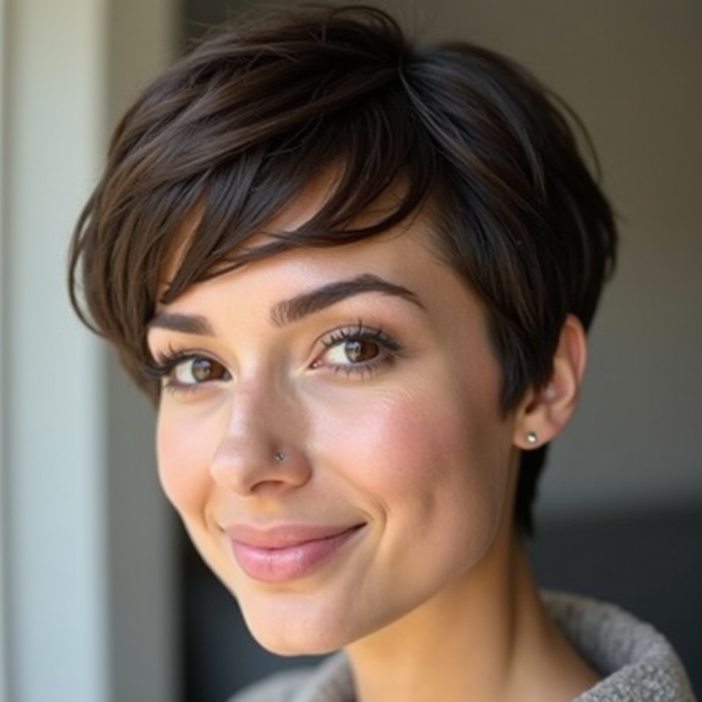 wig potongan pixie untuk wajah bulat