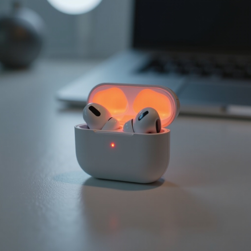 ไฟกระพริบสีส้ม AirPods