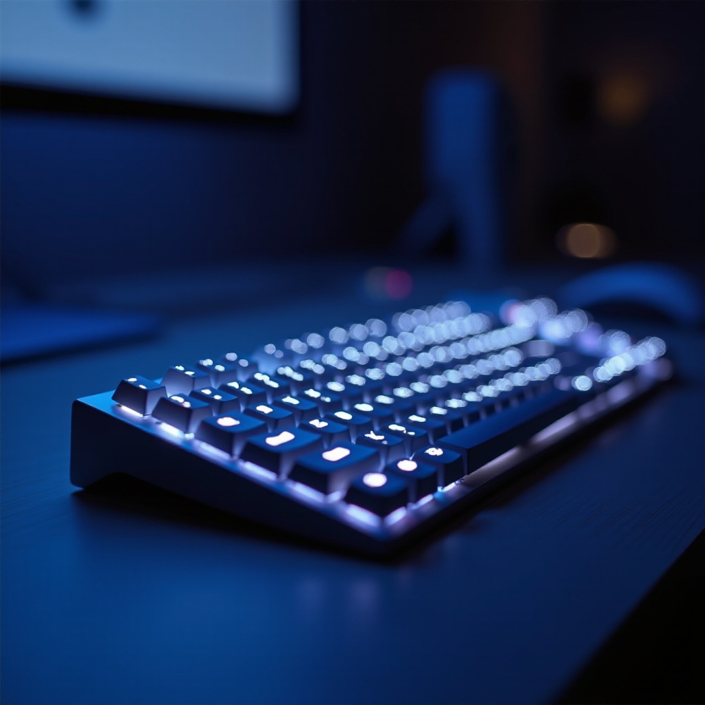 keyboard dengan LED putih